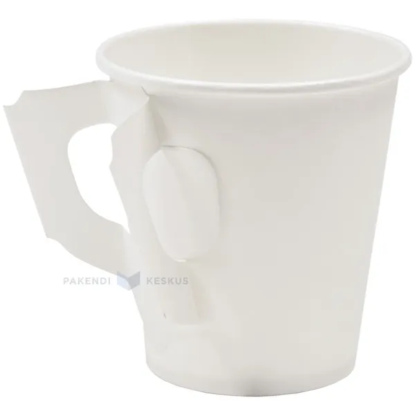 Kahvikuppi paperinen korvalla valkoinen 180ml, 50kpl/pkt