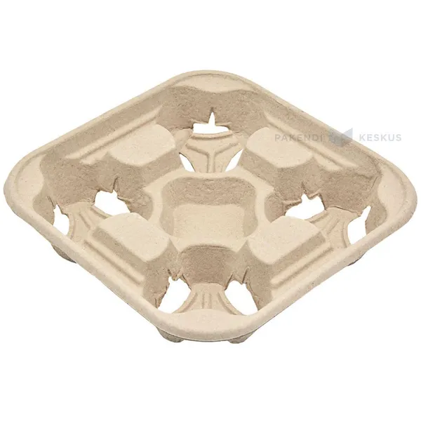 Paper mass coffee cup holder for four cups, 125pcs/pack