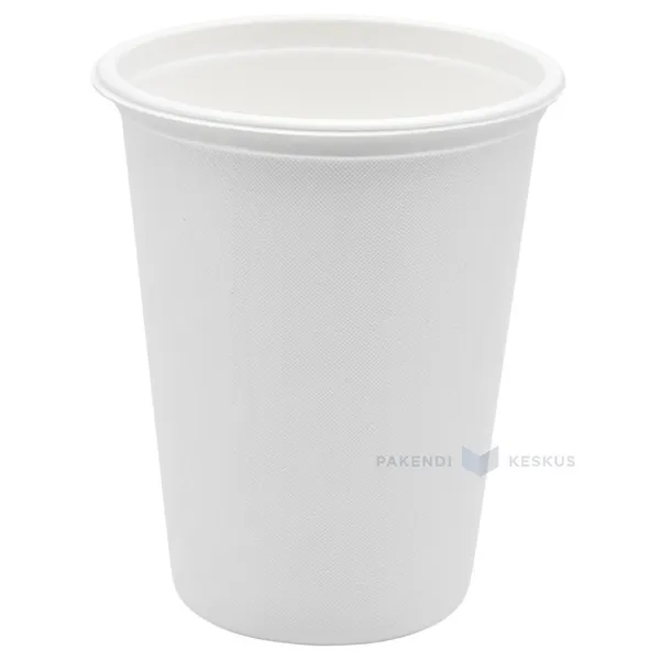Juomamuki, 100% biohaj../kompost., 350ml, halk. 90mm, valk, 50kpl/pkt