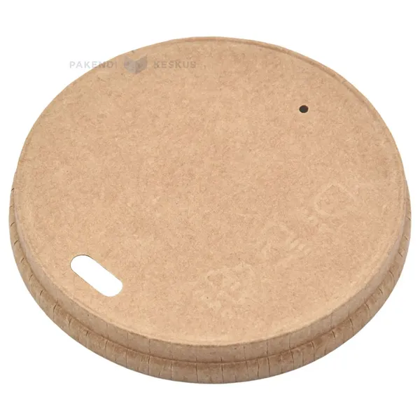 Brown flat paper lid for 250ml coffee cup with diameter 80mm, 50pcs/pack