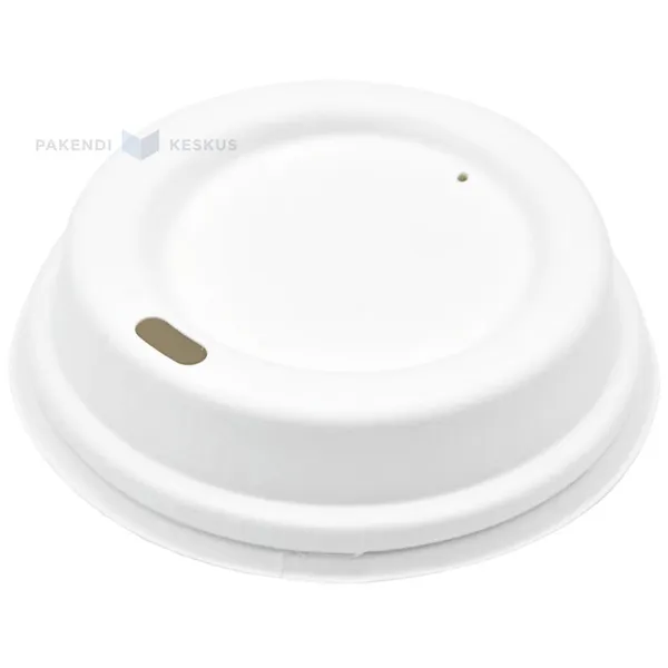 Valge paberist kuppelkaas 250ml kohvitopsile diameetriga 80mm, pakis 50tk