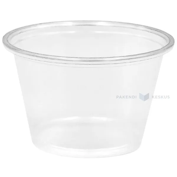 Maistiaiskuppi, PP, 100ml, halkaisija 74mm, läpinäkyvä, korkeus 45mm, 50kpl/pkt