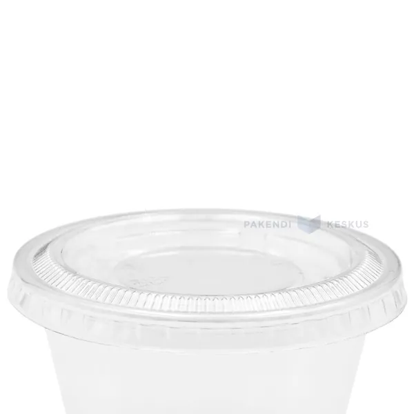 Kansi maistelumukiin 100ml, PET, halkaisija 74mm, läpinäkyvä, 50kpl/pkt