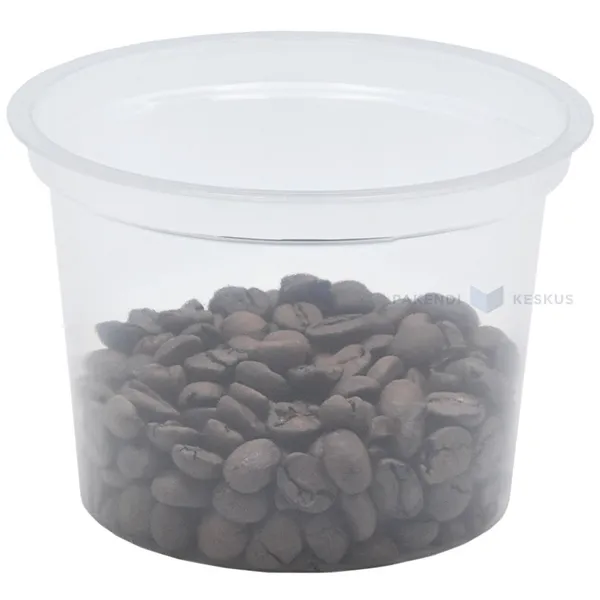 Läbipaistev toidutops ilma kaaneta PP 250ml diam. 95mm, pakis 50tk