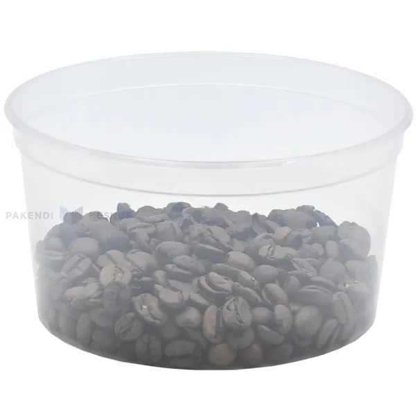 Läbipaistev korduvkasutatav toidutops ilma kaaneta PP 500ml diam. 125mm, pakis 50tk
