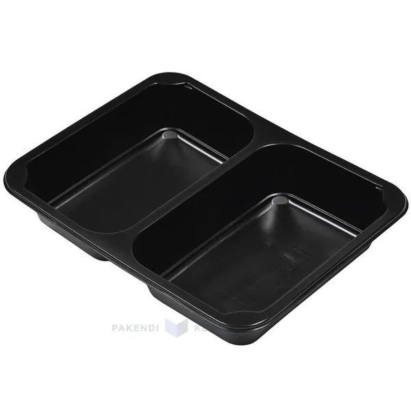 Must 2-osaline toidualus 227x178x40mm