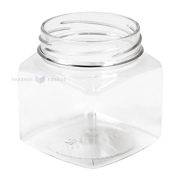 Plastikust purk "Square" PET 250ml diameetriga 63mm
