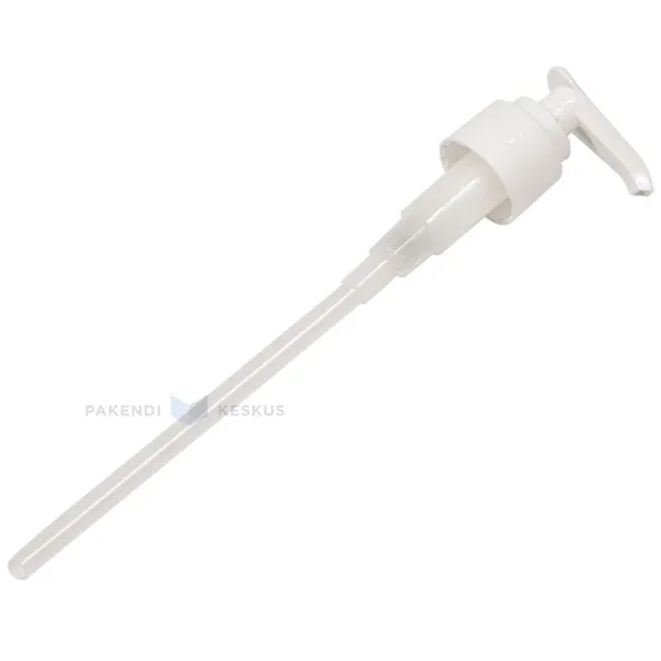 Valge pump kork plastikust pudelile diameetriga 24mm pikkusega 169mm