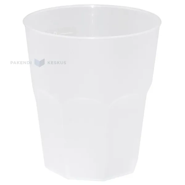 Reusable plastic matte white drinking glass 350ml PP 50x machine washable