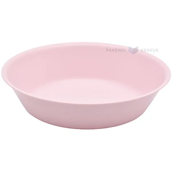 Korduvkasutatav heleroosa plastikust supikauss 17,8cm PP 125x masinpesu