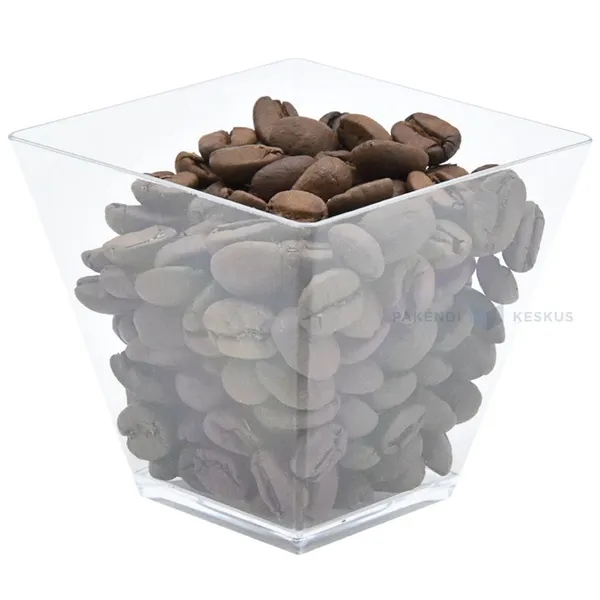 Reusable plastic transparent square degustation cup 95ml 55x56mm PS 50x machine washable