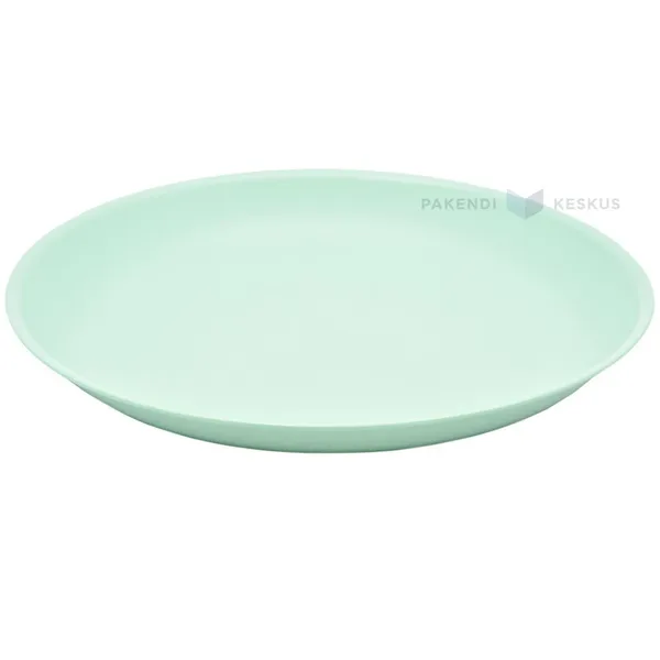 Korduvkasutatav heleroheline plastikust taldrik 27,4cm PP 125x masinpesu