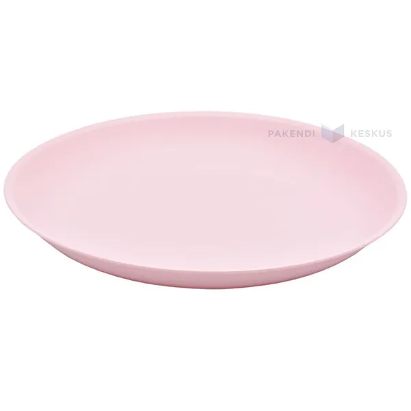 Korduvkasutatav heleroosa plastikust taldrik 20,8cm PP 125x masinpesu