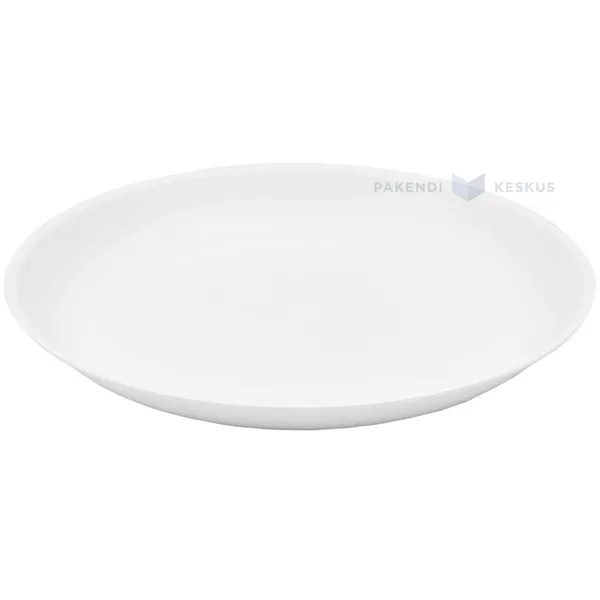 Korduvkasutatav valge plastikust taldrik 20,8cm PP 125x masinpesu