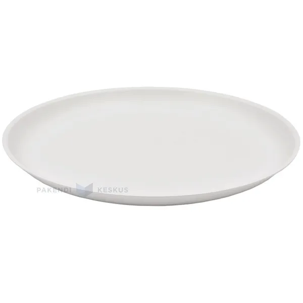 Reusable white plastic plate 27,4cm PP 50x machine washable