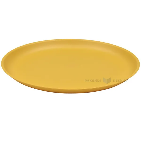 Reusable yellow plastic plate 27,4cm PP 125x machine washable