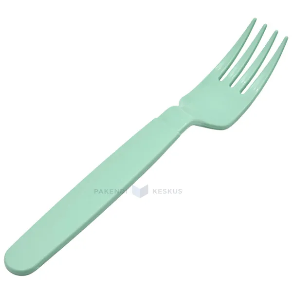 Roheline korduvkasutatav kahvel 18,5cm PP 500x masinpesu, pakis 6tk