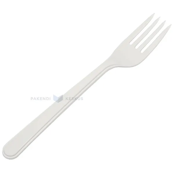 Korduvkasutatav plastikust kahvel 18cm 125x masinpestav, pakis 100tk