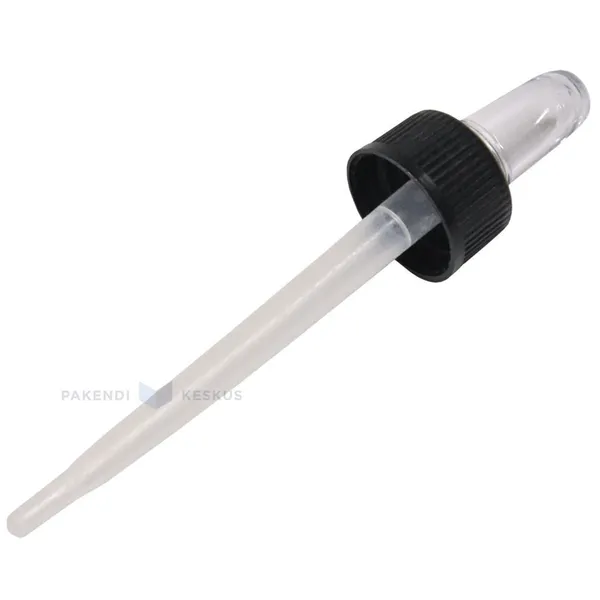 Black pipette dropper for 30ml glass bottle with diameter 18mm