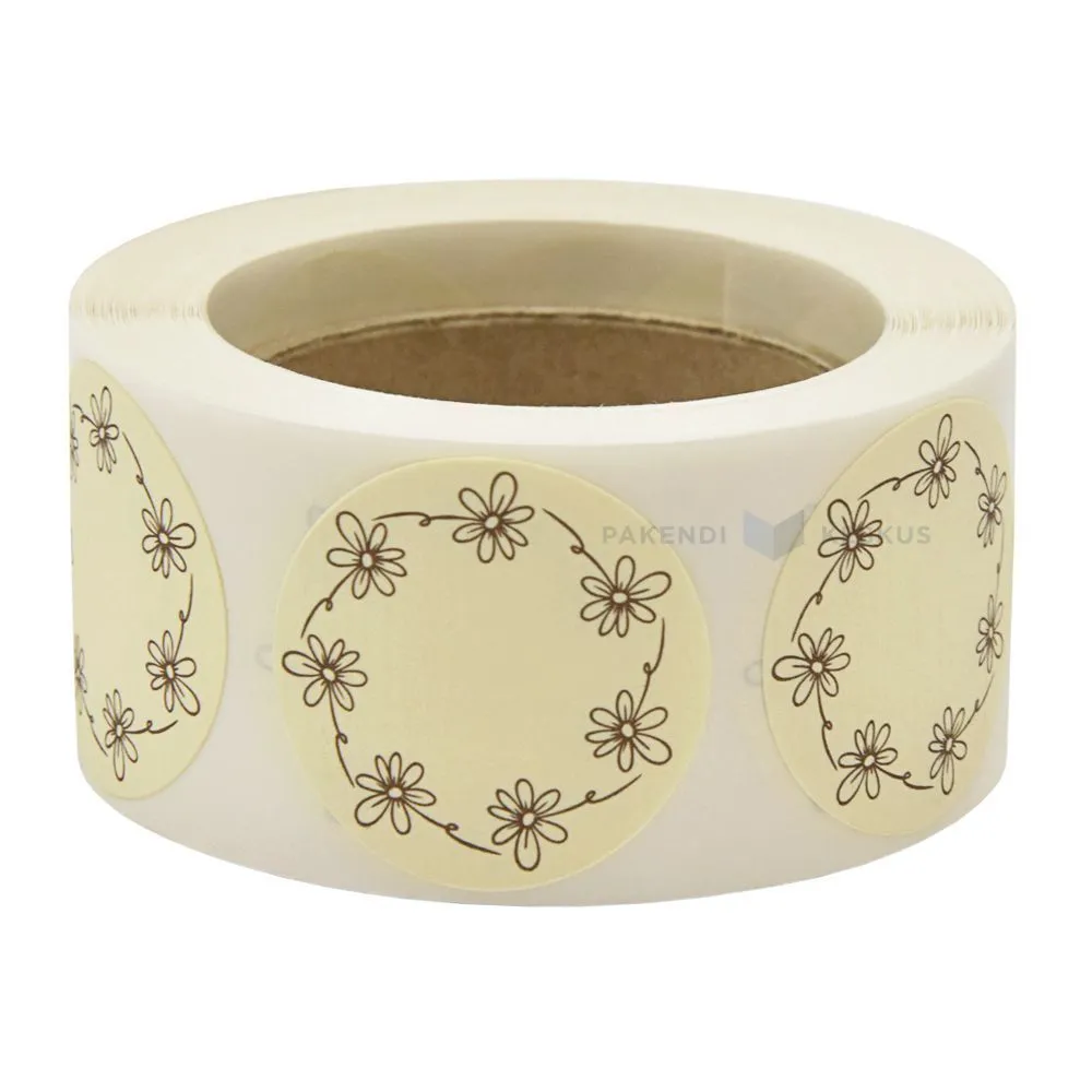 Beez kleebisetikett Lilled diameeter 29mm, rullis 250tk
