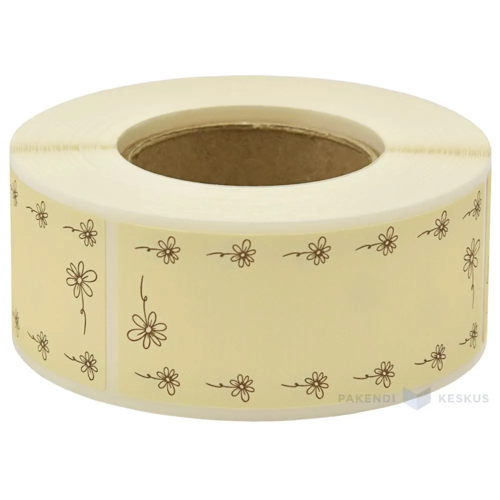 Beez kleebisetikett Lilled 30x74mm, rullis 250tk