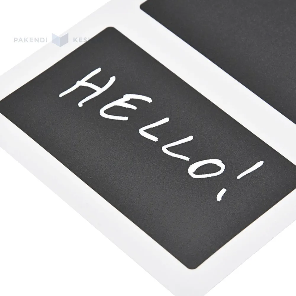 Black square-shaped stickers for writing with chalk 80x47mm, 8pcs/pack