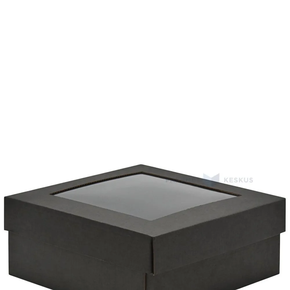 Black lid 190x190x35mm for corrugated carton box 190x190x80mm