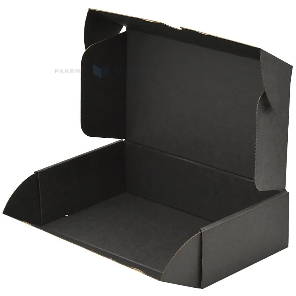 Christmas trees and deers print black corrugated carton box 230x127x60mm