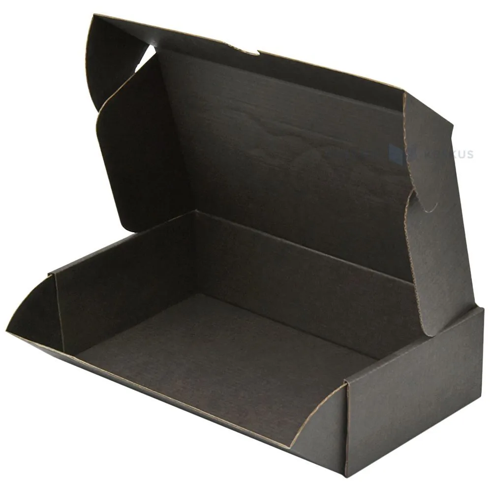 Hearts print black corrucated carton box 230x127x60mm