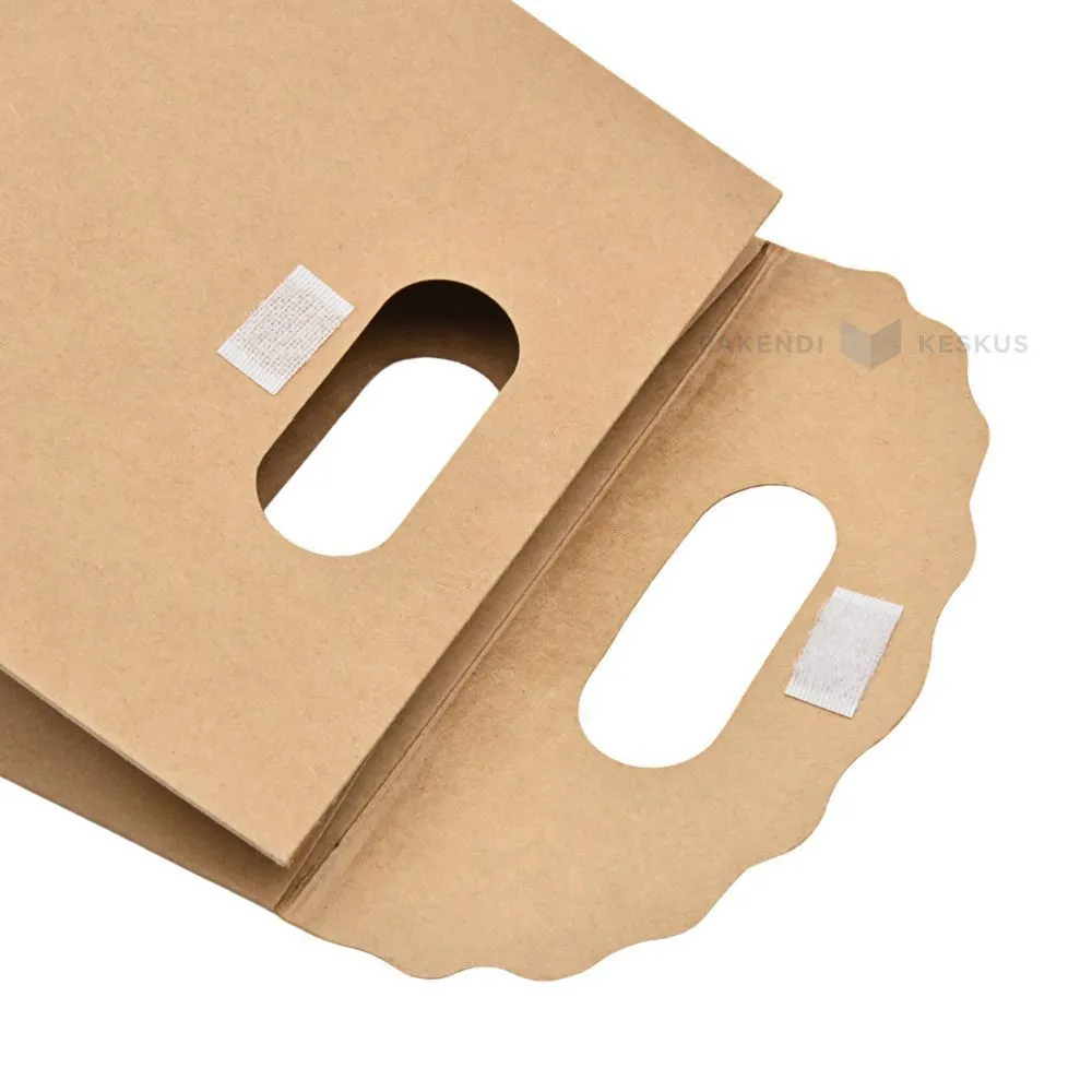 Brown gift box with punch hole handle 180x90x260mm