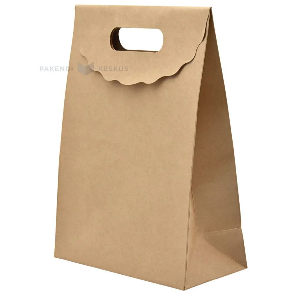 Brown gift box with punch hole handle 180x90x260mm