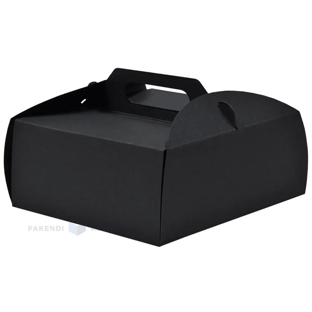 Black gift box with handle 150x150x65mm