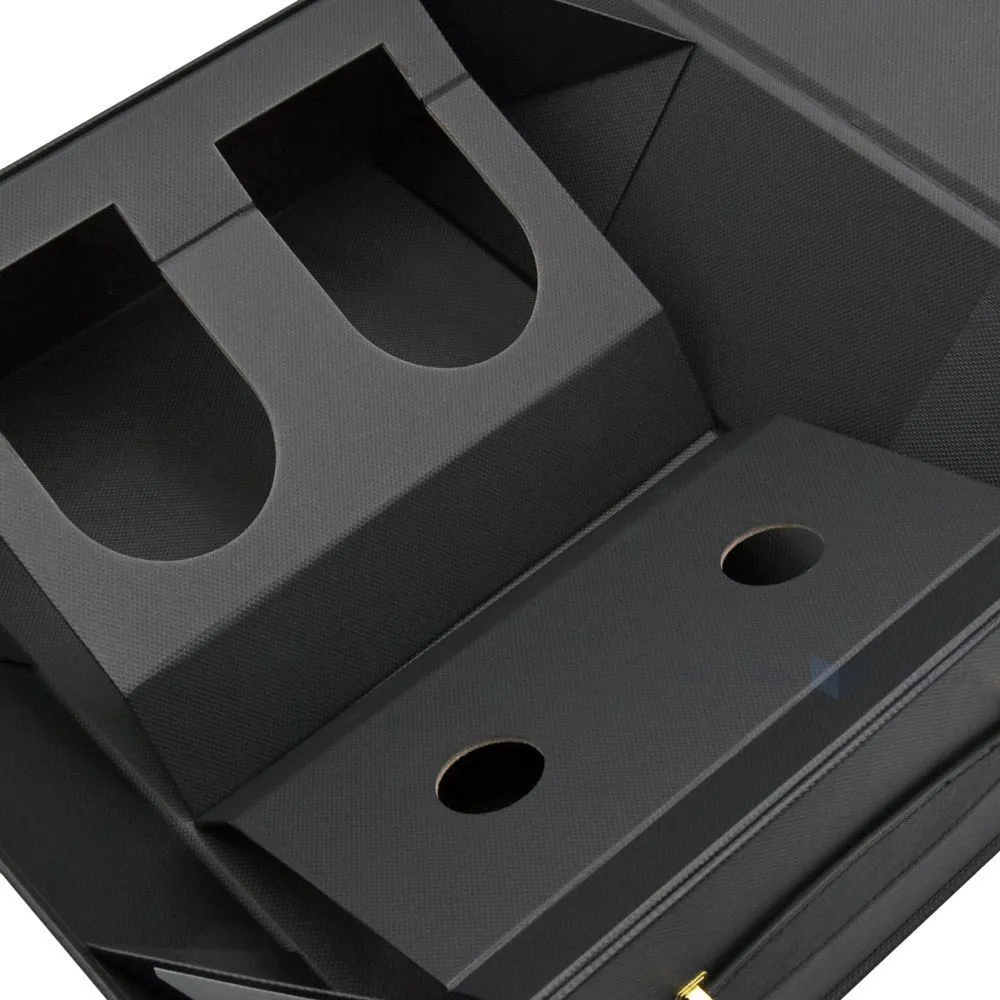 Black gift box with handle for wine 245x125x360mm