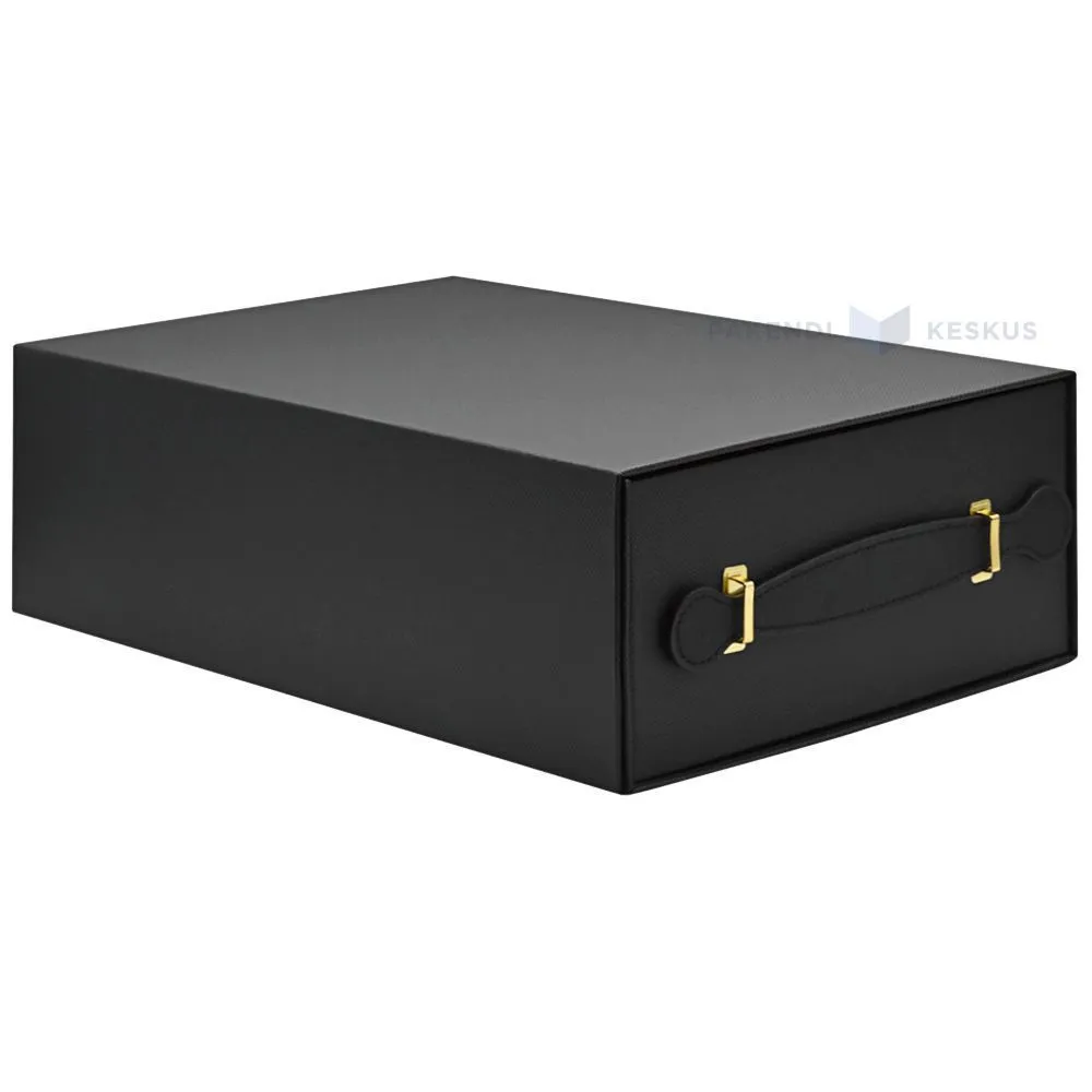 Black gift box with handle for wine 245x125x360mm
