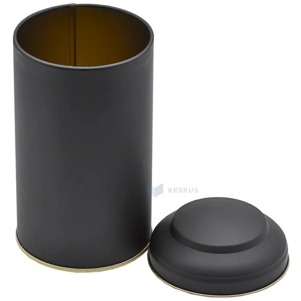 Matte black golden inside metal box with lid 89x150mm