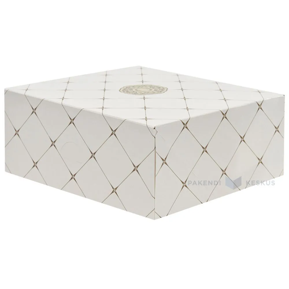 Golden pattern cake box with lid 25x18x10cm, 15pcs/pack