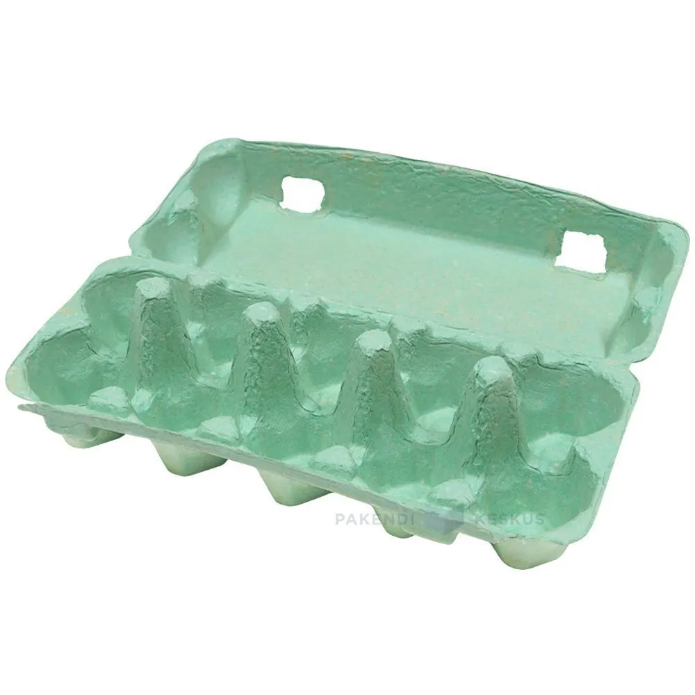Green egg carton for 10 eggs S M L, 50pcs/pack