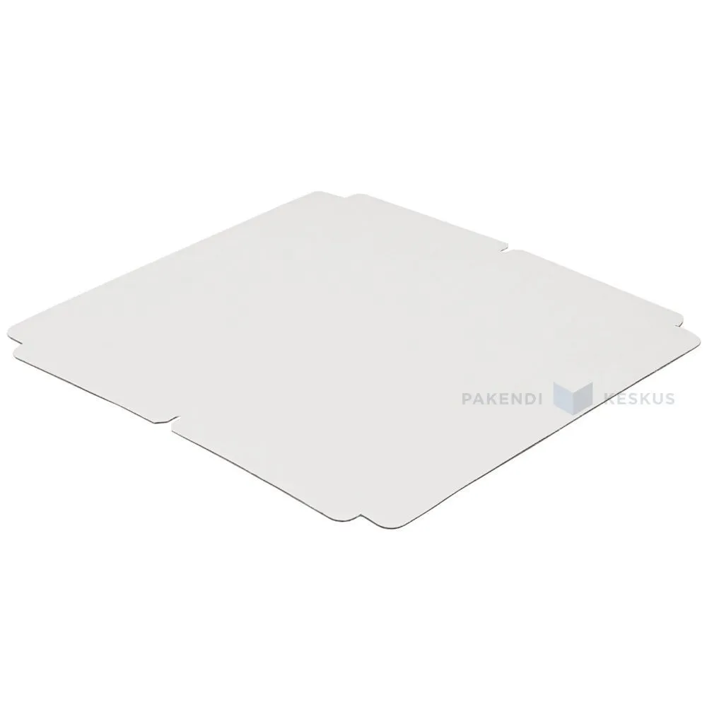 Valge põhi minilainepapist koogikarbile 30x30cm, pakis 25tk