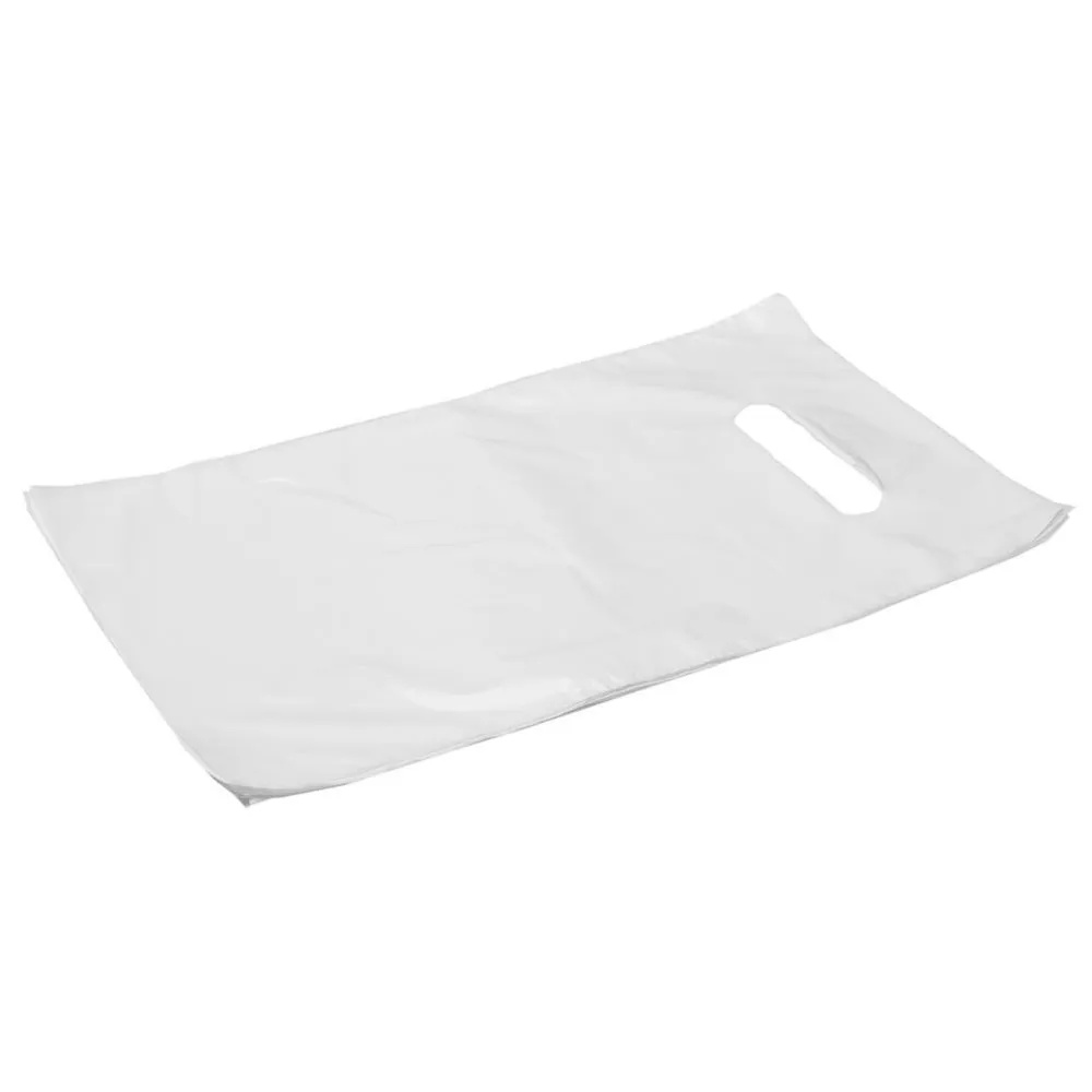 Auksangaga valge kilekott 25x35cm, pakis 100tk