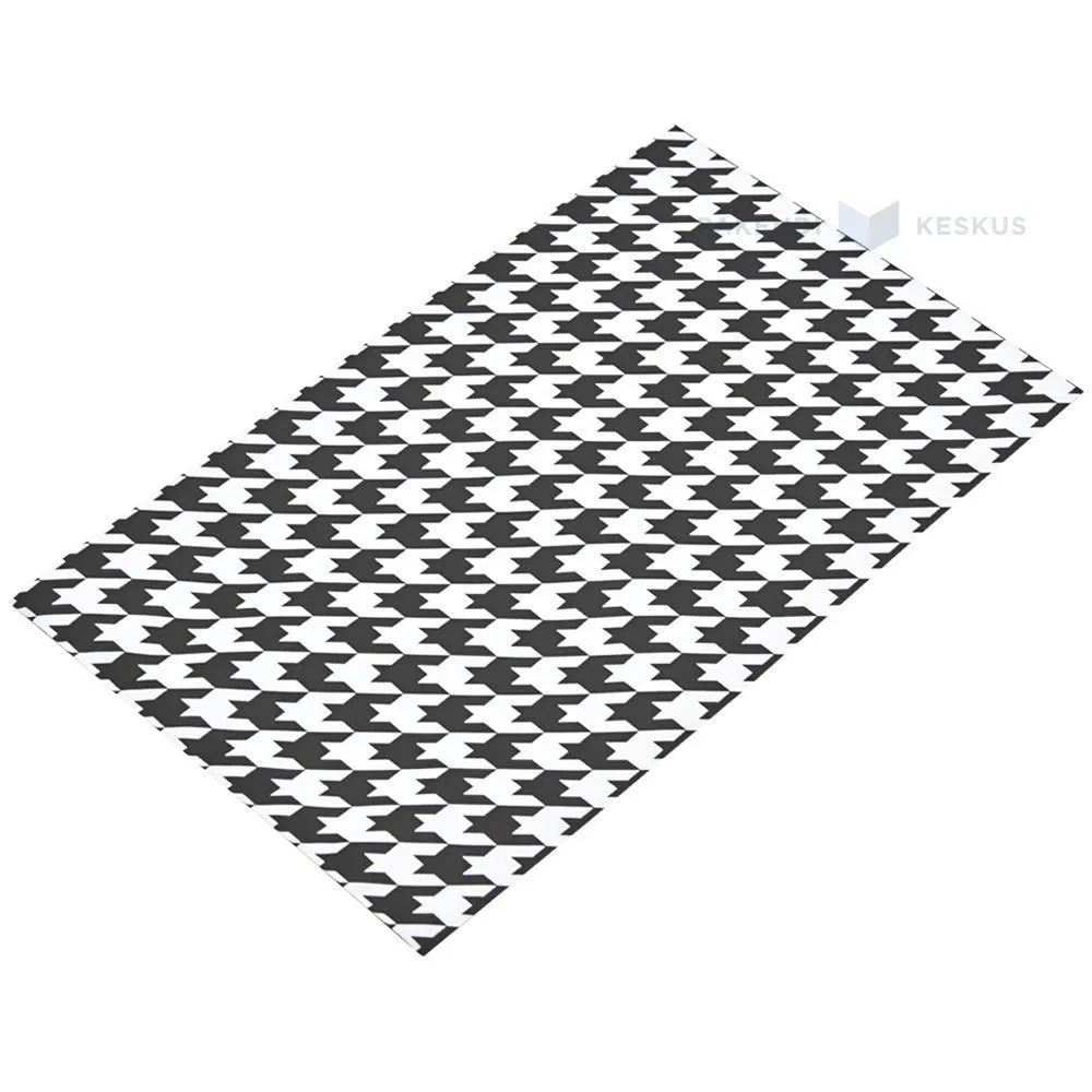 Houndstooth mustriga valge kilest kinkekott 15x25cm, pakis 50tk