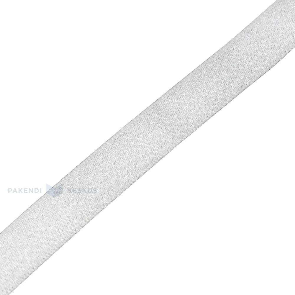 Sudraba satīna+lureksa lente 15mm plata, 25m/rullī