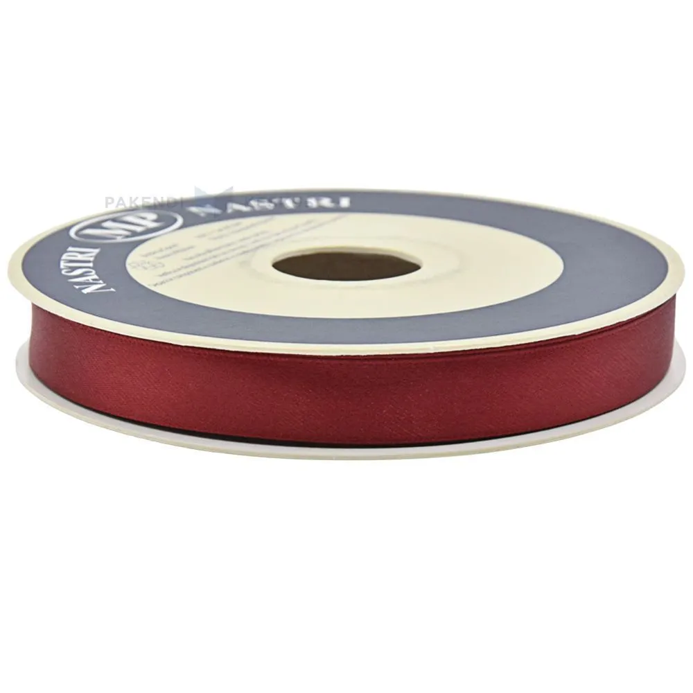 Burgundy satin ribbon 15mm wide, 50m/roll