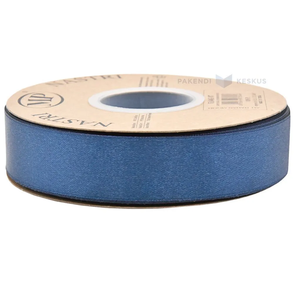 Tumesinine satiinist kinkepael 25mm lai, rullis 50m