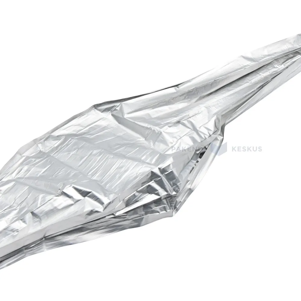 Metallic silver ribbon, 50m/roll