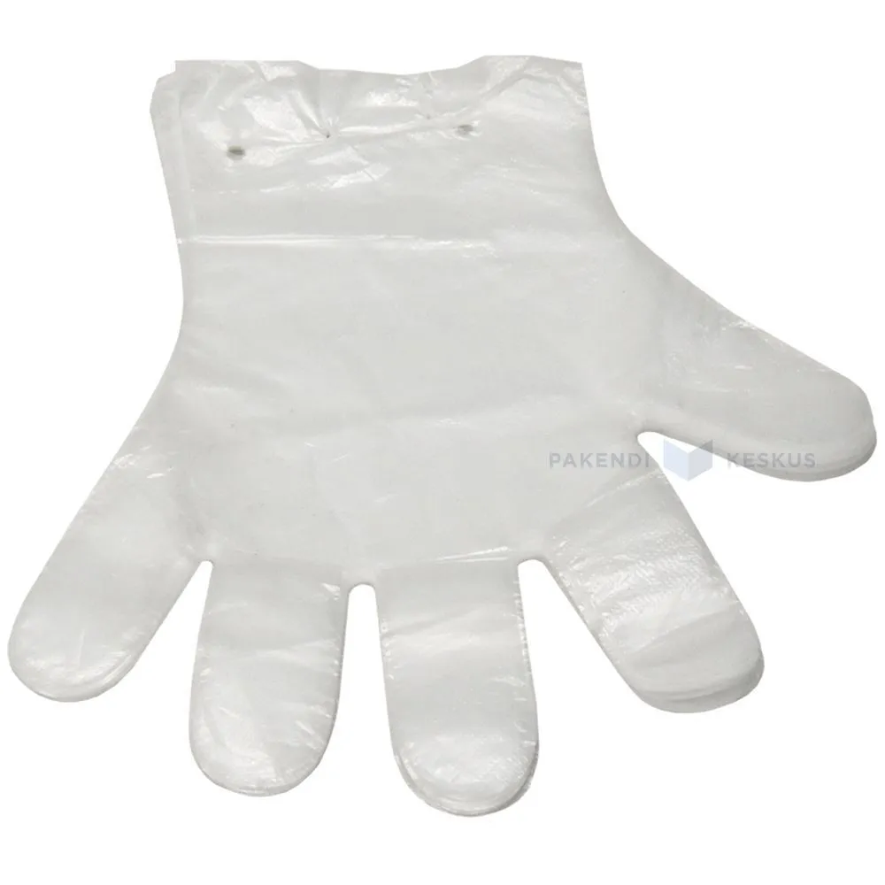 Transparent HD film gloves stacked, 50pcs/pack
