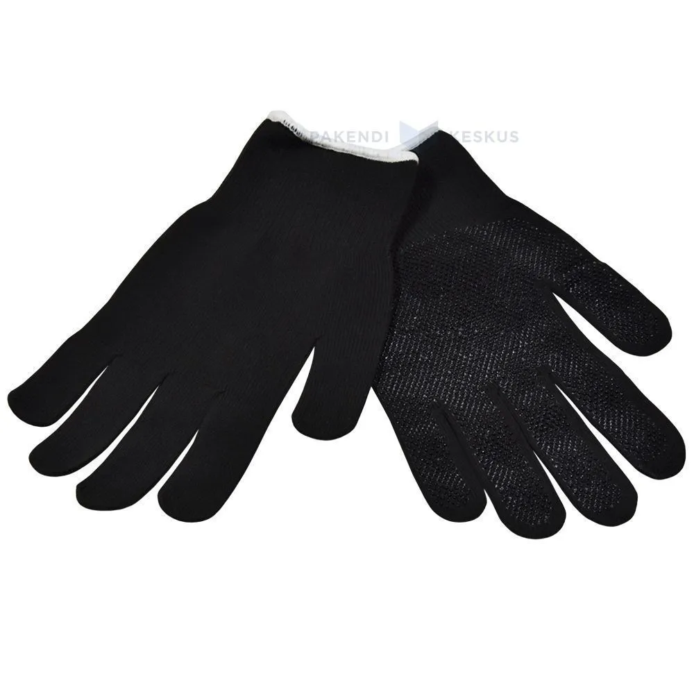 Mustad nailonist sõrmikud peopesal mikrotäpid nr. 8