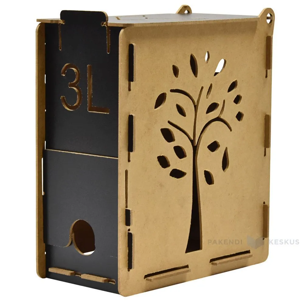 Wooden box for bag-in-box 205x105x240mm 3L