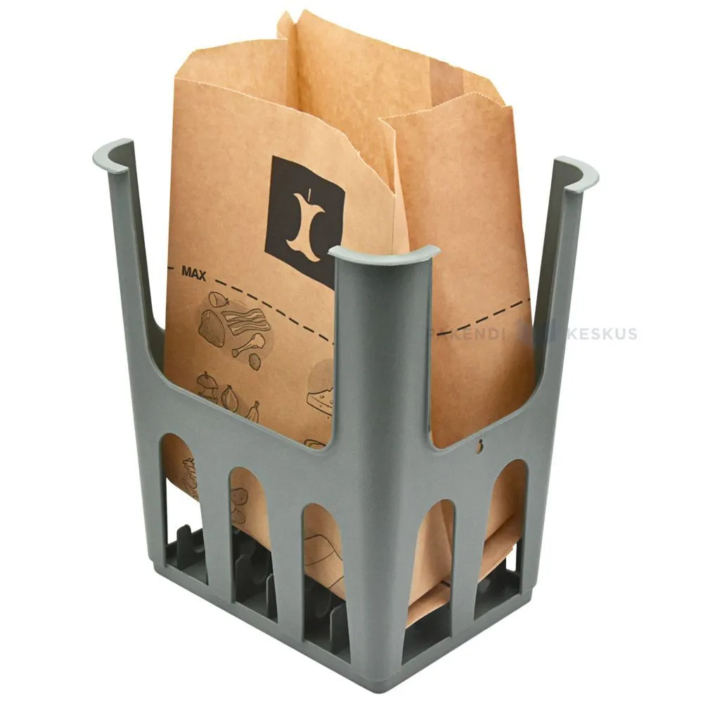 Brown compostable paper garbage bags 20+14x34cm 8L 70g/m2, 80pcs/pack
