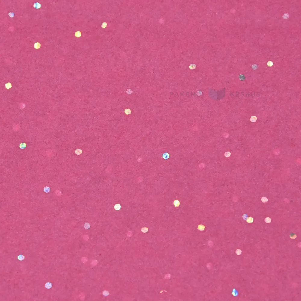 Glitteri tükkidega roosa siidipaber 50x75cm 14g/m2, pakis 3tk