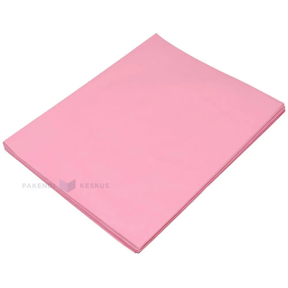 Roosa siidipaber 50x75cm 14g/m2, pakis 24tk